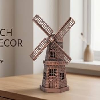 Amazon.com: Pssopp Dutch Windmill Model, Metal Windmill Model